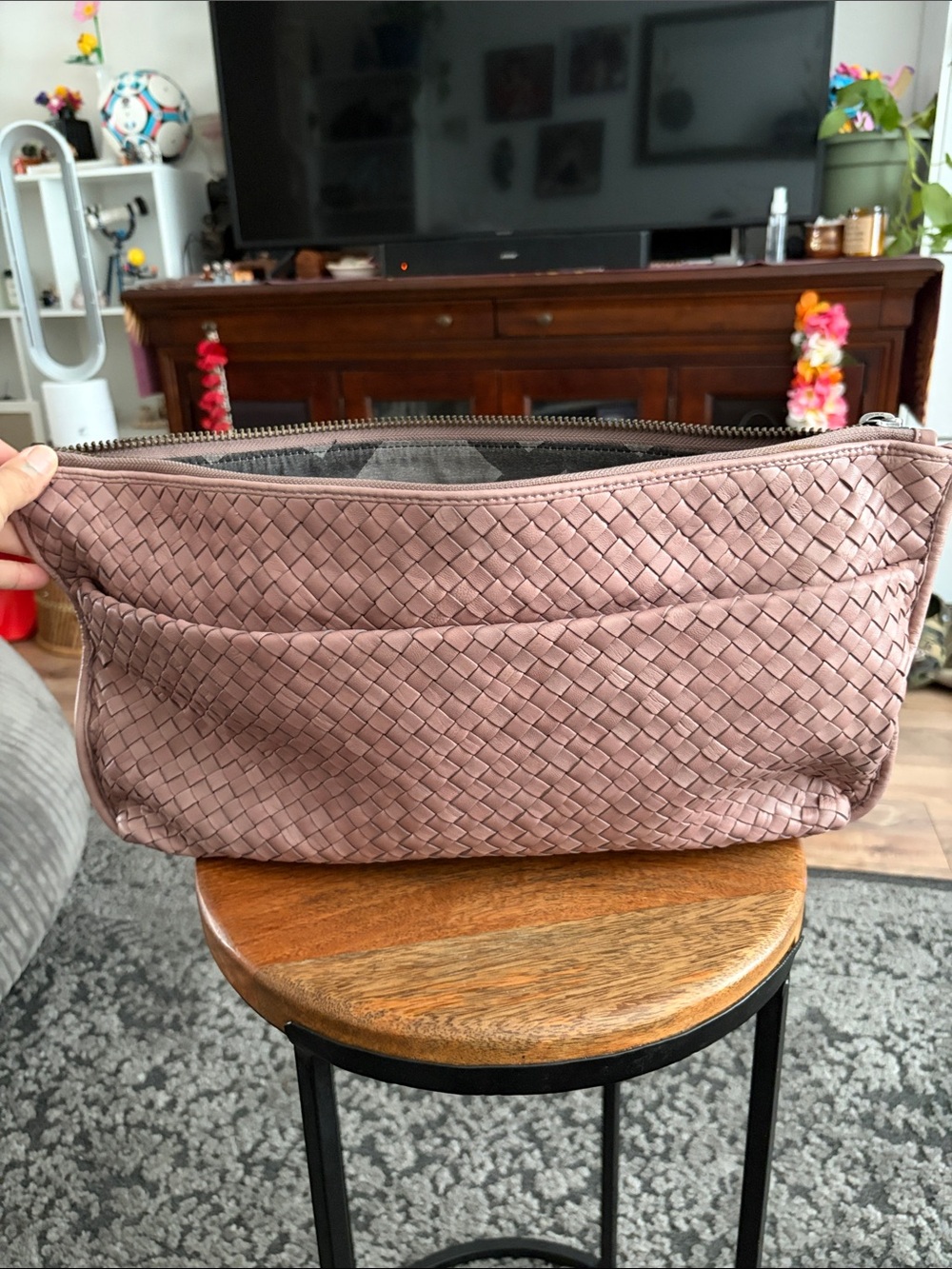 Christopher Kon large clutch with handle.